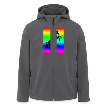 Regenbogen Pferd - Recycelte Männer Softshell-Jacke von Stanley/Stella - Schwarz - Vorne - AI Model Male 185 light (185cm)