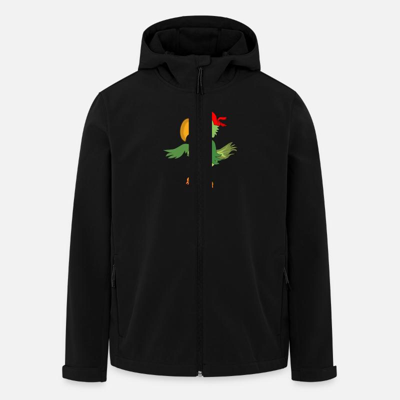 Papagei Pirat Seeräuber - Recycelte Männer Softshell-Jacke von Stanley/Stella - Schwarz