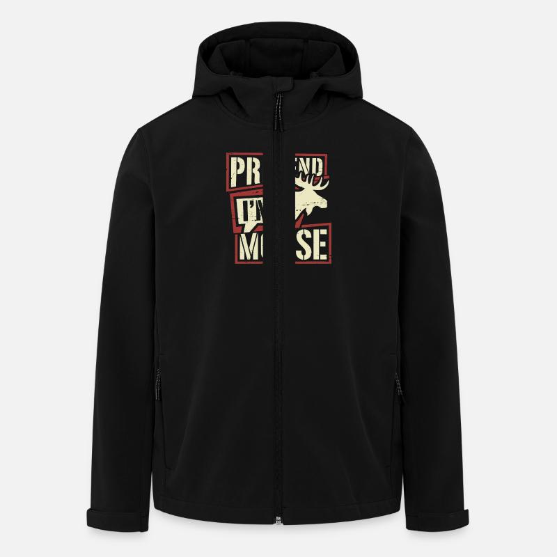 Elch-Liebe mit Witz - Recycelte Männer Softshell-Jacke von Stanley/Stella - Schwarz