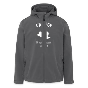 ariege-histoire - Veste softshell homme en polyester recyclé Stanley/Stella - noir - Devant - AI Model Male 185 light (185cm)