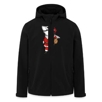 Father Sharkmas / Santa Shark - Men’s Recycled Softshell Jacket by Stanley/Stella - black - Front - AI Model Male 185 light (185cm)