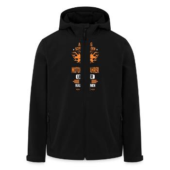 MOTORRADFAHRER - Recycelte Männer Softshell-Jacke von Stanley/Stella - Schwarz - Vorne - AI Model Male 185 light (185cm)