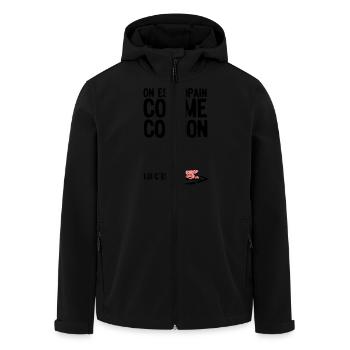 thick as thieves citation1 term - Men’s Recycled Softshell Jacket by Stanley/Stella - black - Front - AI Model Male 185 light (185cm)