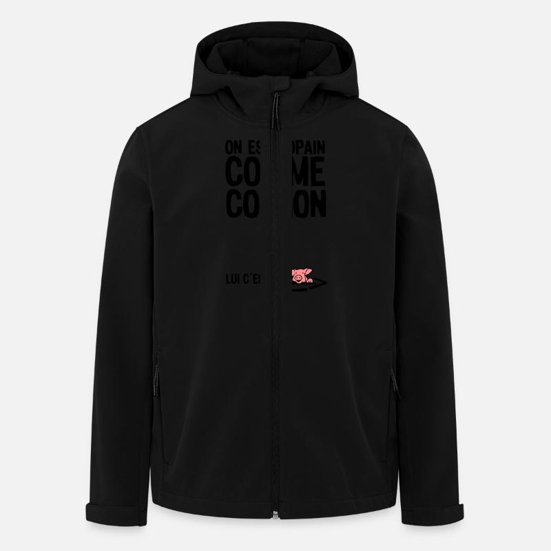 copain comme cochon citation1 expression - Veste softshell homme en polyester recyclé Stanley/Stella - noir
