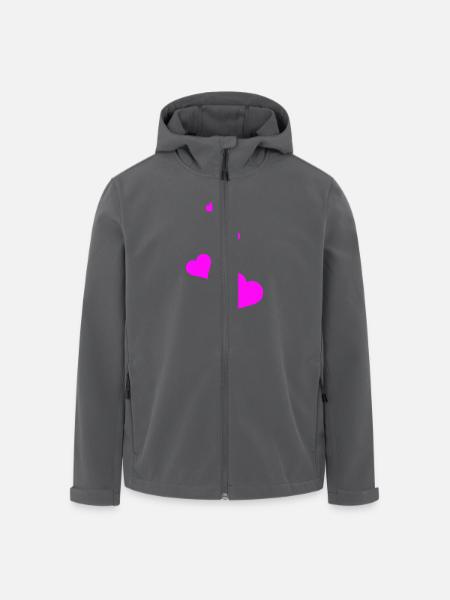Hearts pink - Men’s Recycled Softshell Jacket by Stanley/Stella - black