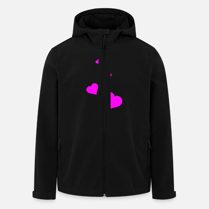 Hearts pink - Men’s Recycled Softshell Jacket by Stanley/Stella - black