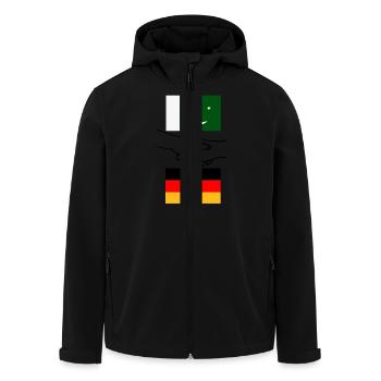 Pakistan & Deutschland - Recycelte Männer Softshell-Jacke von Stanley/Stella - Schwarz - Vorne - AI Model Male 185 light (185cm)
