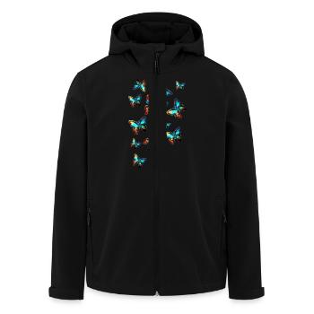 papillons, butterflies, été, nature, galaxie - Veste softshell homme en polyester recyclé Stanley/Stella - noir - Devant - AI Model Male 185 light (185cm)