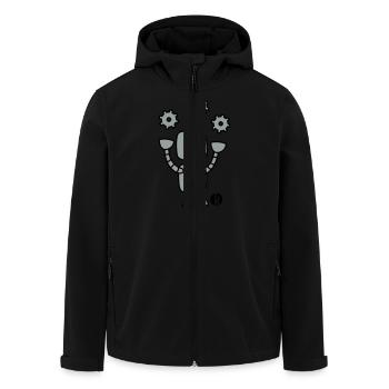 Happy Robot (2c) - Men’s Recycled Softshell Jacket by Stanley/Stella - black - Front - AI Model Male 185 light (185cm)
