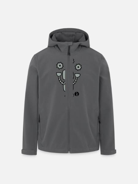Happy Robot (2c) - Men’s Recycled Softshell Jacket by Stanley/Stella - black