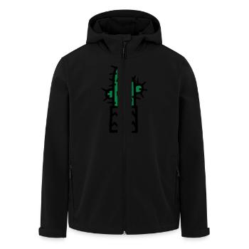 Kaktus im Topf - V2 - Recycelte Männer Softshell-Jacke von Stanley/Stella - Schwarz - Vorne - AI Model Male 185 light (185cm)