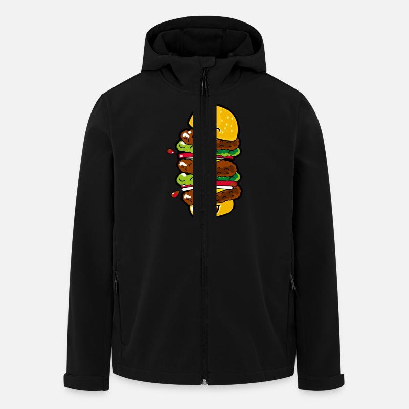 Smiley Big Burger - Giacca softshell uomo in poliestere riciclato di Stanley/Stella - nero
