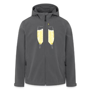 Smiley Cheers - Men’s Recycled Softshell Jacket by Stanley/Stella - anthracite - Front - AI Model Male 185 light (185cm)