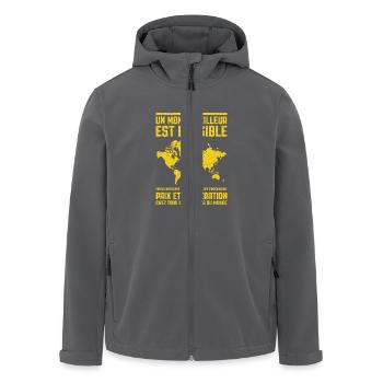 Internationalisme communiste - Veste softshell homme en polyester recyclé Stanley/Stella - noir - Devant - AI Model Male 185 light (185cm)