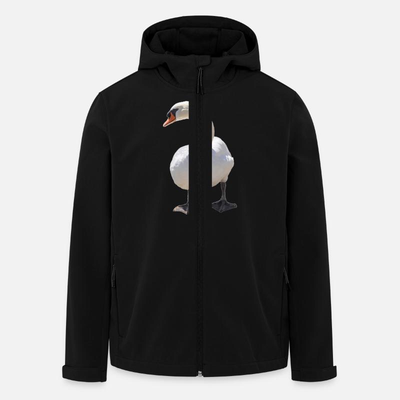 Schwan - Recycelte Männer Softshell-Jacke von Stanley/Stella - Schwarz