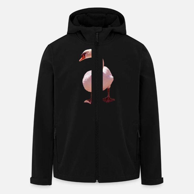 Schwan - Recycelte Männer Softshell-Jacke von Stanley/Stella - Schwarz