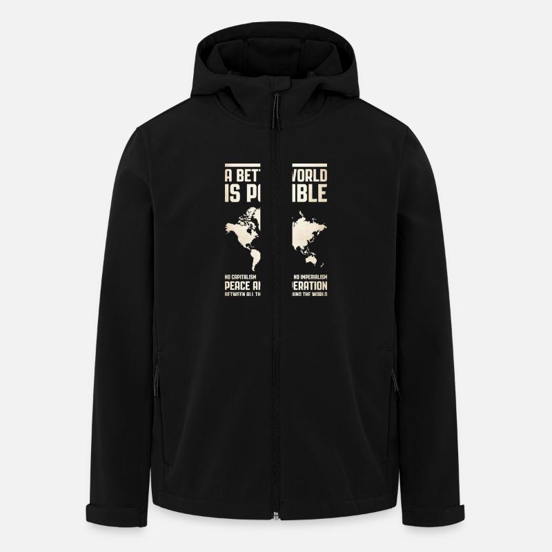 Un monde meilleur 2 - Veste softshell homme en polyester recyclé Stanley/Stella - noir