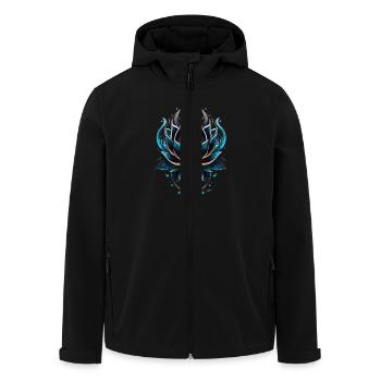 Fairy Blue Lotus - Men’s Recycled Softshell Jacket by Stanley/Stella - black - Front - AI Model Male 185 light (185cm)