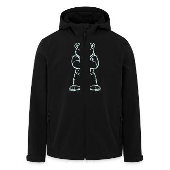 Polar Bear Comic Cool - Men’s Recycled Softshell Jacket by Stanley/Stella - black - Front - AI Model Male 185 light (185cm)
