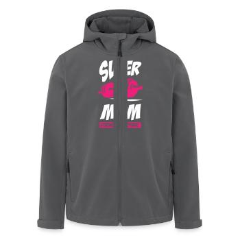 Super Mom Strong As a Mother - Men’s Recycled Softshell Jacket by Stanley/Stella - black - Front - AI Model Male 185 light (185cm)