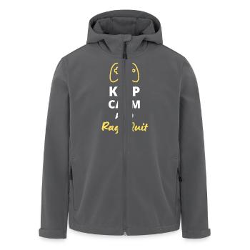 Keep Calm and Ragequit - Gamer's Humor - Recycelte Männer Softshell-Jacke von Stanley/Stella - Schwarz - Vorne - AI Model Male 185 light (185cm)