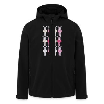 Zebra Pattern Pink - Men’s Recycled Softshell Jacket by Stanley/Stella - black - Front - AI Model Male 185 light (185cm)