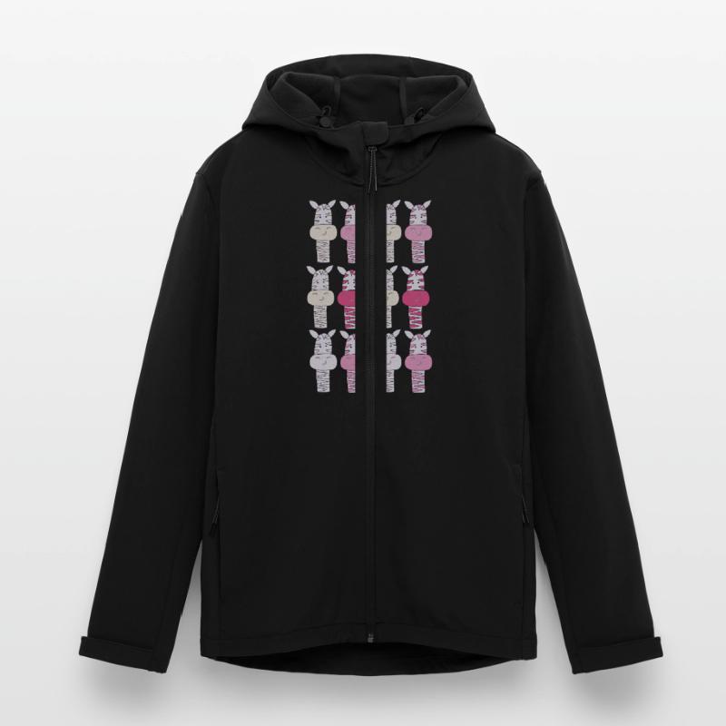 Zebra Pattern Pink Men’s Recycled Softshell Jacket by Stanley/Stella