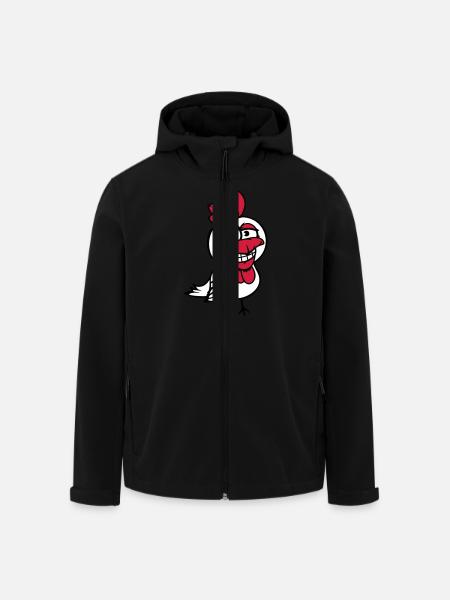 poulet oiseau coq poussin coq sourire drôle amusant - Veste softshell homme en polyester recyclé Stanley/Stella - noir