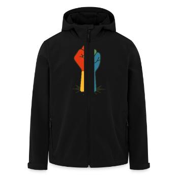 Poing arc-en-ciel PRO PLONGEURS | LGBTQR+ - Veste softshell homme en polyester recyclé Stanley/Stella - noir - Devant - AI Model Male 185 light (185cm)