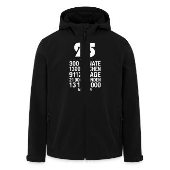 25 Jahre – Lustiges Zeitangaben Design - Recycelte Männer Softshell-Jacke von Stanley/Stella - Schwarz - Vorne - AI Model Male 185 light (185cm)