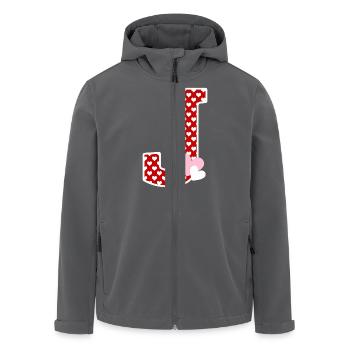 Letter j heart - Men’s Recycled Softshell Jacket by Stanley/Stella - black - Front - AI Model Male 185 light (185cm)