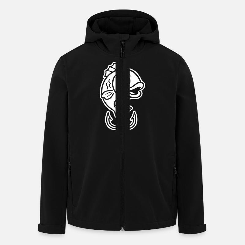 Fishhook Fish Comic - Men’s Recycled Softshell Jacket by Stanley/Stella - black