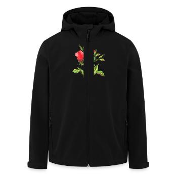 Blumen - Recycelte Männer Softshell-Jacke von Stanley/Stella - Schwarz - Vorne - AI Model Male 185 light (185cm)