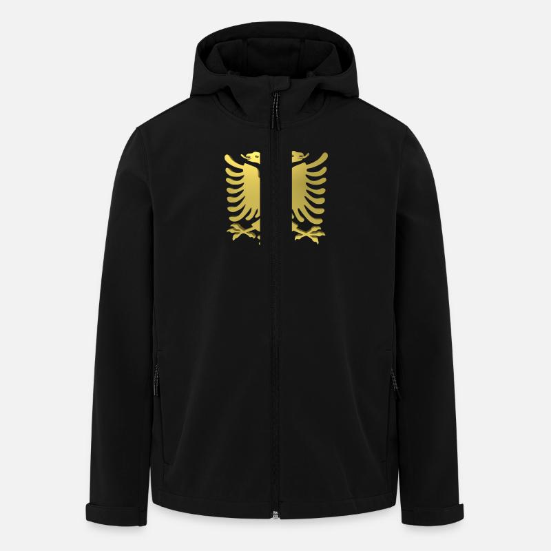 Shqiponja Gold - Recycelte Männer Softshell-Jacke von Stanley/Stella - Schwarz