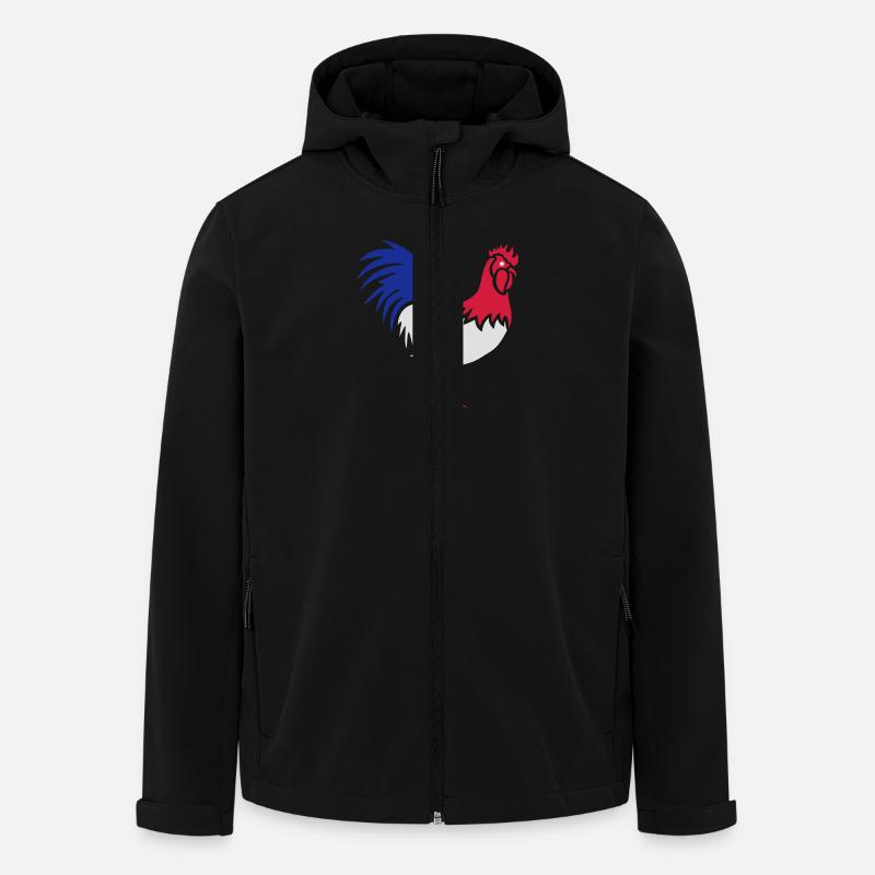 Hahn Frankreich - Recycelte Männer Softshell-Jacke von Stanley/Stella - Schwarz
