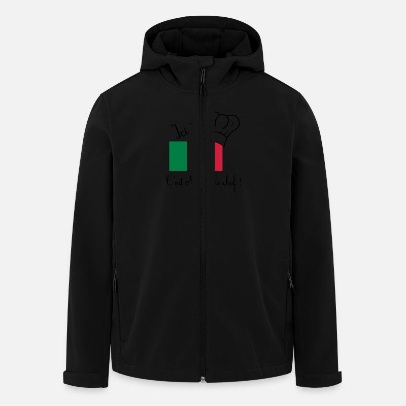 Ici ?! C'est Nonna le chef ! - Veste softshell homme en polyester recyclé Stanley/Stella - noir