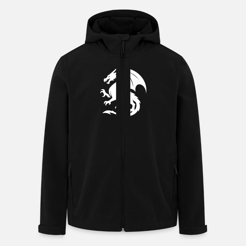 Drache (weiß) - Recycelte Männer Softshell-Jacke von Stanley/Stella - Schwarz