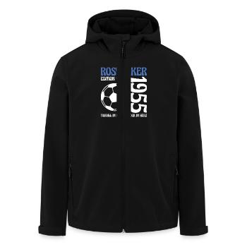Cadeau de football d’anniversaire de Rostock 1955 - Veste softshell homme en polyester recyclé Stanley/Stella - noir - Devant - AI Model Male 185 light (185cm)