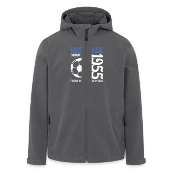 Rostocker Geburtstag 1955 Fußball Geschenk - Recycelte Männer Softshell-Jacke von Stanley/Stella - Anthrazit - Vorne - AI Model Male 185 light (185cm)