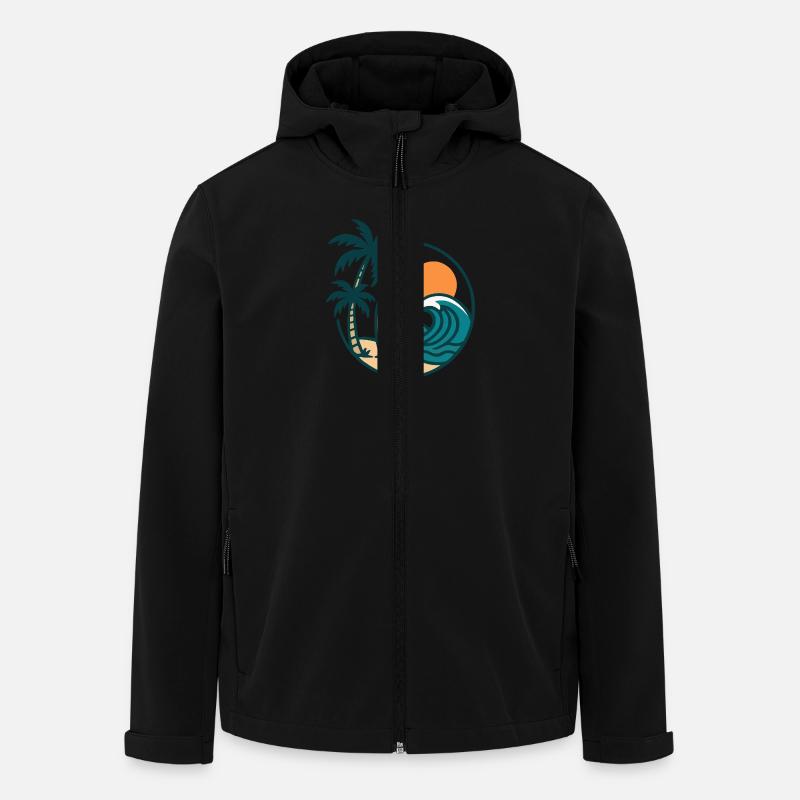 insel surfbrett - Recycelte Männer Softshell-Jacke von Stanley/Stella - Schwarz