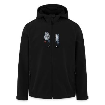 Pferd mit Blume - Recycelte Männer Softshell-Jacke von Stanley/Stella - Schwarz - Vorne - AI Model Male 185 light (185cm)