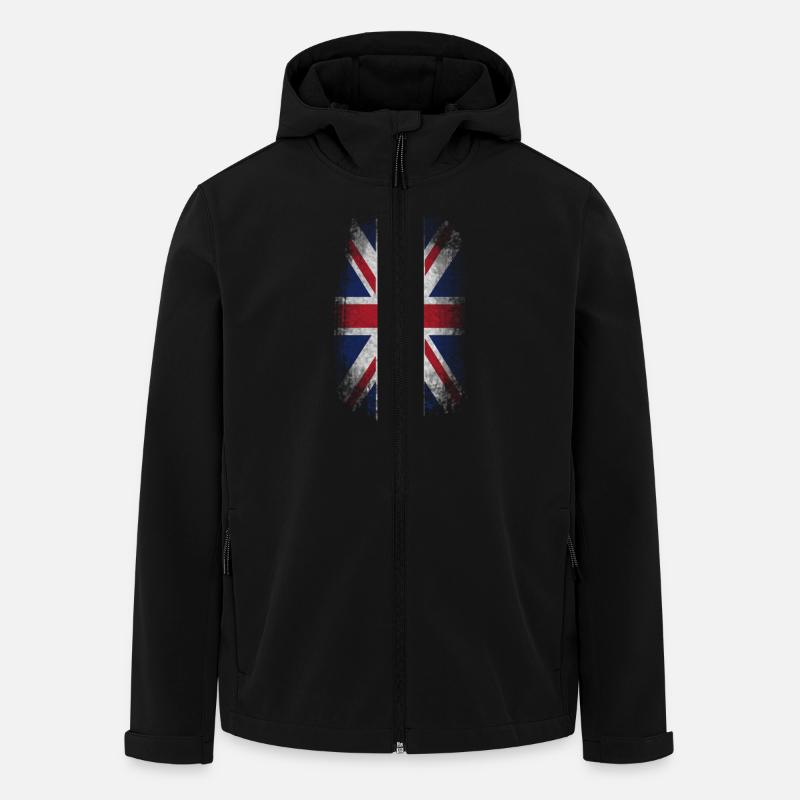 Eroded UK Flag - Men’s Recycled Softshell Jacket by Stanley/Stella - black