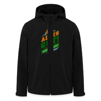 Alles gut! Kein Stress! - Recycelte Männer Softshell-Jacke von Stanley/Stella - Schwarz - Vorne - AI Model Male 185 light (185cm)