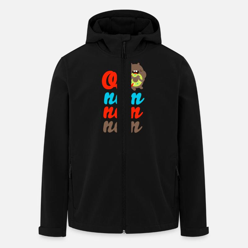 Om Nom Nom Nom Monster - Men’s Recycled Softshell Jacket by Stanley/Stella - black