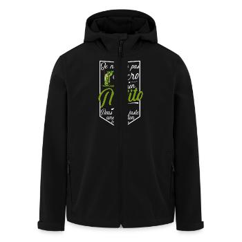 "Pas accro à mon mojito" t-shirt humour apéro - Veste softshell homme en polyester recyclé Stanley/Stella - noir - Devant - AI Model Male 185 light (185cm)