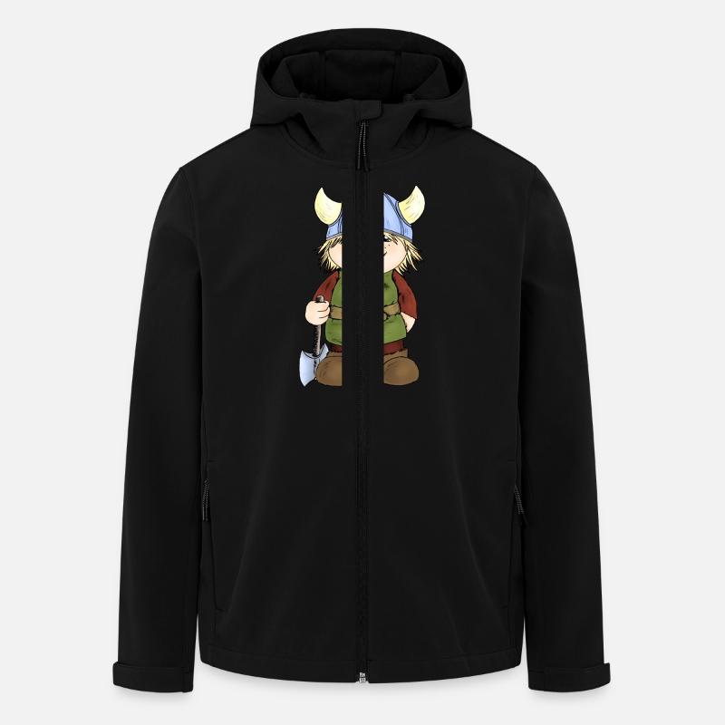 Erik, der kleine Wikinger - Recycelte Männer Softshell-Jacke von Stanley/Stella - Schwarz