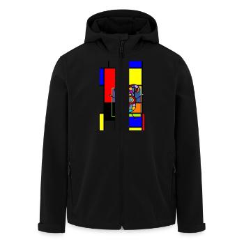 LOVE GEOMETRIC SHAPES - Recycelte Männer Softshell-Jacke von Stanley/Stella - Schwarz - Vorne - AI Model Male 185 light (185cm)