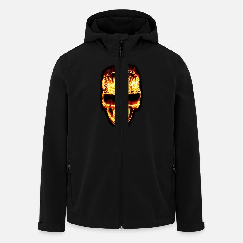 Fire Skull - Recycelte Männer Softshell-Jacke von Stanley/Stella - Schwarz