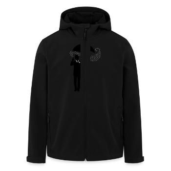 Zauberer - Regenschirm - Melone - Pantomime - 2C - Recycelte Männer Softshell-Jacke von Stanley/Stella - Schwarz - Vorne - AI Model Male 185 light (185cm)