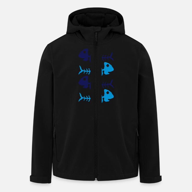 fish_bones_tb2 - Recycelte Männer Softshell-Jacke von Stanley/Stella - Schwarz